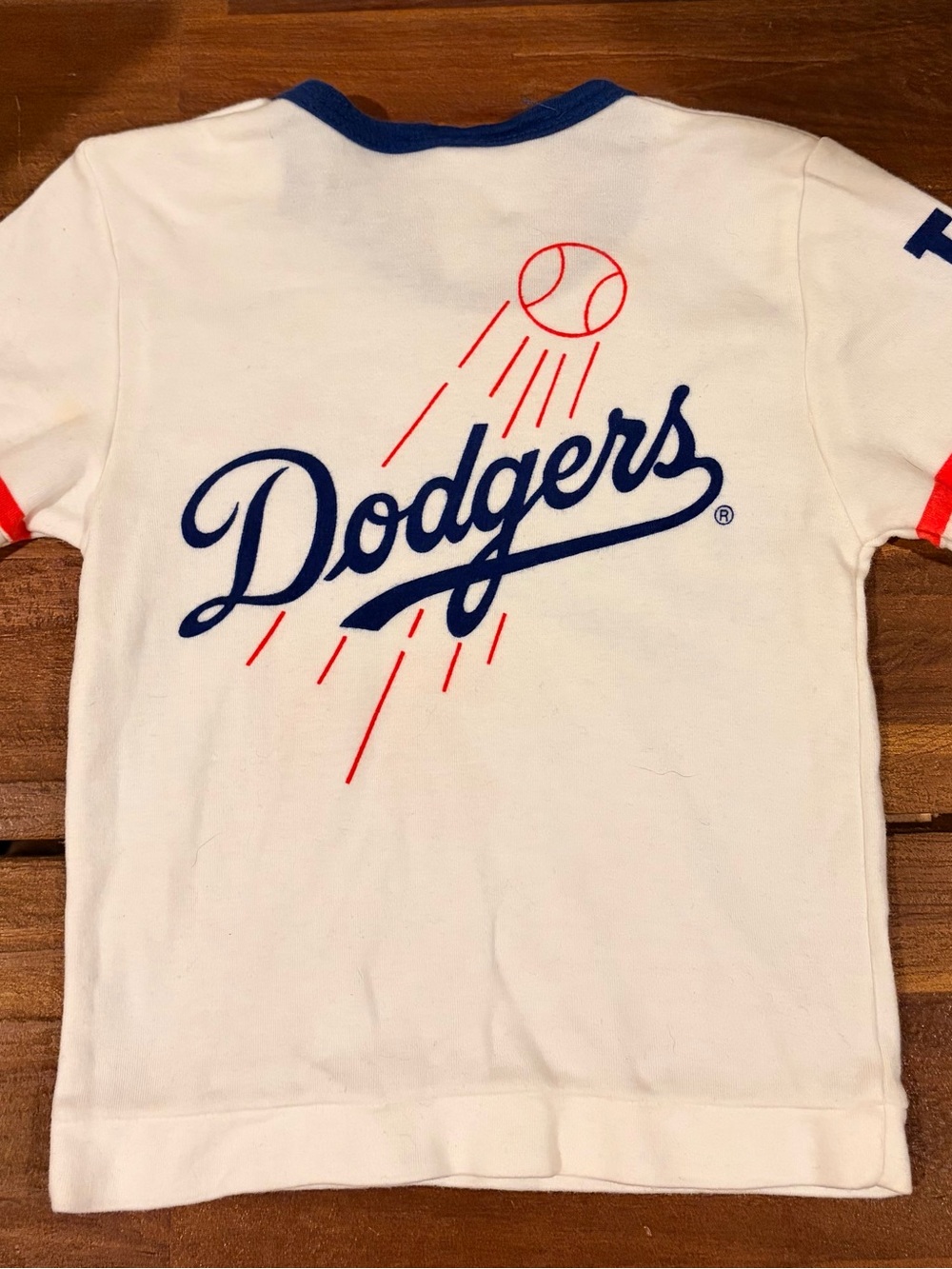Vintage Kids' LA Dodgers Tee with Red Accent